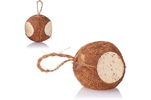 VOGELFOOD WIR SIND GUT ZU VÖGELN Samore 4 Whole Coconuts for Hanging Filled with Seeds, Oils/Fats and Minerals Bird Food such as Fat Balls