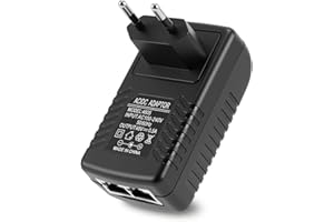 Sonew Inyector PoE de 48V Equipo de Red Toma de Corriente PoE Enchufe de Pared Adaptador Ethernet Fuente de alimentación PoE para cámara IP, WAP