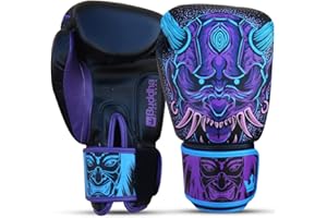 BUDDHA FIGHT WEAR - Gants de Boxe Fantasy Luzbel - Muay Thai - Kick Boxing - Cuir synthétique de Haute qualité - Tissu intérieur résistant aux odeurs - Coutures renforcées - Divers modèles