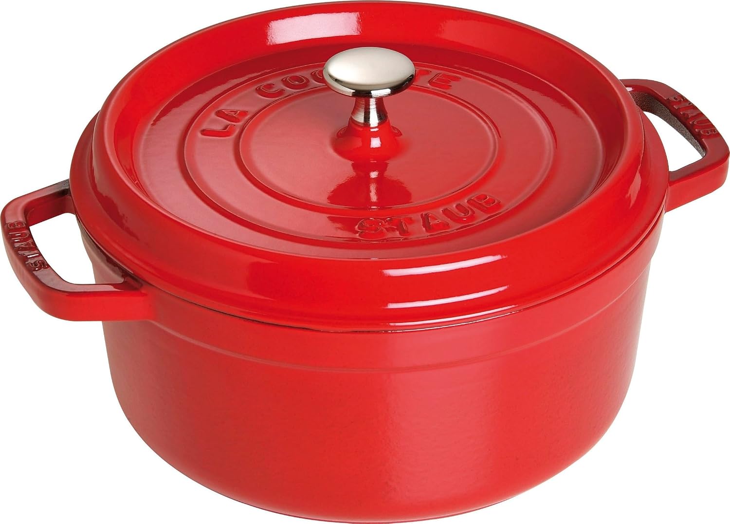 Staub 40509-835-0 - Olla Cocotte redonda, hierro fundido, rojo cereza, 24 cm