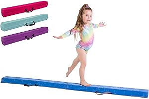 TINY TUMBLERS Gymnastics Beam For Kids - Amazing Balance Equipment For Children at Home - Faux Suede, High Density EVA Foam - Sizes 210cm/240cm/270cm - Flash Cards, Carry Straps, Carry Case and Multiple Colours!