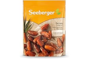 Seeberger Dattes : Dattes au goût de miel à la chair crémeuse - pour sucrer naturellement les plats - dénoyautées, séchées et non soufrées - sans ajout de sucre (1 x 200 g)