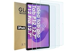 Bigqin 3 Piezas Pantalla de Protector Compatible con Lenovo Idea Tab Pro/Lenovo Tab P12 12.7", 2.5D Bubble Free/HD/Anti-Huella Cristal Templado Compatible con Lenovo Tab P12/ Lenovo Idea Tab Pro