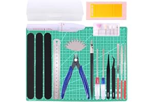 Keadic Gundam Lot de 29 outils de modélisation de base avec un étui en plastique et un sac pour loisirs créatifs