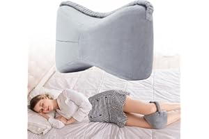 WDEC Kniekissen, Beddings Kniekissen, Beinkissen, Kniekissen für Seitenschläfer, Druck und Schmerzlinderung, Komfortables Memory-Schaum-Bein-Knie-Kissen, orthopädisch, Schwangerschaftskissen (Grau)