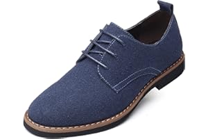 REMXI Zapatos de gamuza para hombre, zapatos de vestir clásicos Oxford-Fashion con cordones Derby