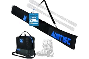 AUMTISC Ski Bag and Boot Bag Combo for 1 Pair of Ski and Boots,Adjustable Length Ski Bag