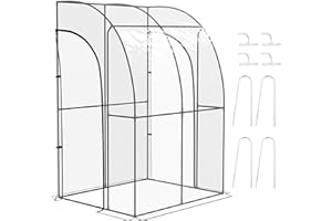 Outsunny Serra da giardino, serra invernale, 2 porte avvolgibili con serratura, in acciaio e plastica, 1,43 x 1,18 x 2,12 m, trasparente