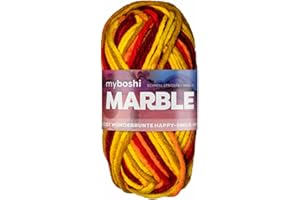 ‎MYBOSHI myboshi Marble: unsere wunderbunte Happy-Smile-Wolle, mit Farbverlauf, Ökotex-zertifiziert, 50g, Ll 55m Gelb (Kimber), 1 Knäuel