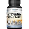 Laperva Bone & Immune Health Complex - Vitamin D3 + K1 + K2 Veggie Capsules (60 Count) | Cardiovascular Support, Joint & Dental Wellness, Antioxidant Boost | Calcium Metabolism for Strong Bones