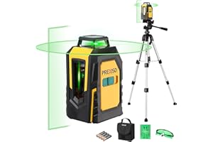 PREXISO Laser Level with Tripod, 30M Self Leveling Line Laser with Horizontal & Vertical Green Lines, Green Cross Line for Ceiling Tiling Construction, with Target Plate, Green Glasses, Carry Bag