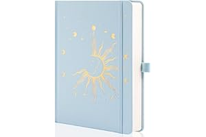 MGGAO Dzienniki Sun & Moon dla kobiet i mężczyzn, notatnik A5 w twardej oprawie do pisania, do pracy, podróży, szkoły, 318 ponumerowanych stron, 14,7 cm x 21,3 cm