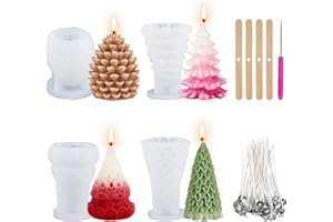 YUNISS 4 stampi in silicone natalizi, stampi in silicone 3D, set per realizzare candele fai da te con motivi natalizi, ideali per candele decorative fai da te, saponi, decorazioni per la casa e regali