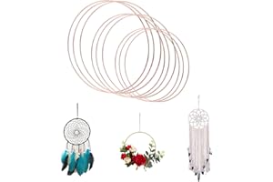 GUKASXI 9 Anelli (20/25/30cm) Anelli a Cerchio in Metallo, Grande Ghirlanda Metallo Rotonda Anelli Metallo Macrame per Acchiappasogni, Decorazioni in macramè, Ghirlanda Floreale a Cerchio Fai da Te