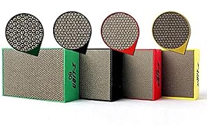 Z-LION Sanding Blocks Diamond Hand Polishing Pads Electroplated Professional for Glass Stone 4 Pcs Set