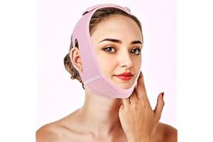 PEOVLVN DSLSQD Maseczka na twarz V, wielokrotnego użytku, pas wyszczuplający twarz, podwójny podbródek, redukcja podwójnego podbródka, bandaż liftingowy do podwójnego podbródka, zwiotczała skóra twarzy