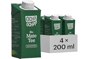 ‎OCHA OCHA Bio Mate Tee zuckerfrei - zero Kalorien - 4x200ml Matetee trinkfertig - ready to drink - koffeinhaltig- frisch gebrüht - bio & fair