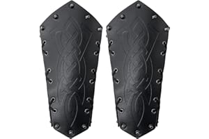 COSFAN Garde de bras de tir à l'arc, brassard en cuir rétro médiéval, bracelet de gant de Viking, costume de Cosplay de LARP d'armure de bras de la Renaissance nordique