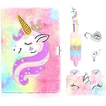 Diario Segreto Con Lucchetto Per Bambina - Quaderno Peluche Unicorno A5 Con Chiave, Regalo Per Ragazze 5-10 Anni - Foto 4