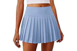 PINSPARK Gonna da Tennis Plissettata Donna Tasche A Vita Alta Plissettata Cintura V Sportiva Minigonna Gonne Protezione UV Golf Allenamento All'Aperto Corsa