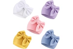 DRESHOW Sombreros para Bebés Recién Nacidos Sombrero de Hospital Gorro Gorros con Lazo para Bebés