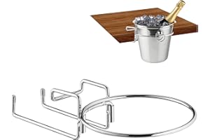 Relaxdays Champagne Cooler, portabottiglie per vino freddo da tavolo, Ø 18 m, poco ingombrante, per spumante, in ferro, argento