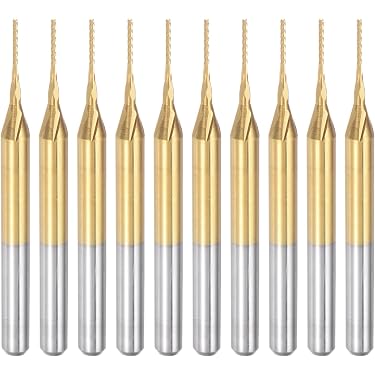 10 Fraises CNC Carbure Revêtu Titane - 1.0 à 3.0mm - Pour Métal, PCB, Plastique - Précision