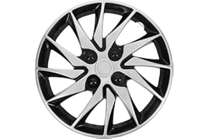 iplusmile 1Pcs 14 Inch Car Wheel Case Hubcap - Car Wheel Trims Case Hub Cover Hubcaps Manhole for Protection Hub Caps (Silver Black)