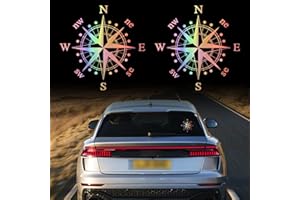 TOMALL 2 Piezas 15 cm Pegatinas de brújula Calcomanías Gráficas de Brújula para Capó de Automóvil para SUV Vehículos Todoterreno Cuerpo Puerta Lateral Tronco Vinilo Universal Impermeable (Gradiente)