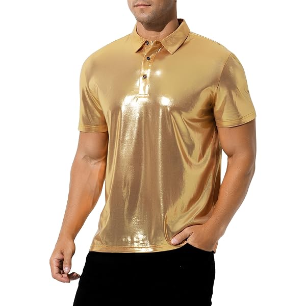 Mymyguoe Wetlook Glänzend T-Shirts Herren Langarm Partyshirt
