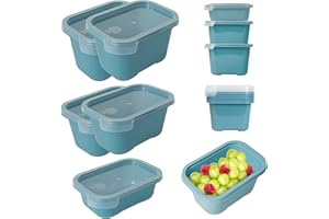 Mypicompany. Recipientes Herméticos para Alimentos, 5 Piezas (1x500ml + 2x750ml + 2x1000ml). Envases para Alimentos Aptos para Microondas y Lavavajillas. Envases de Plastico con Tapa Color Azul.