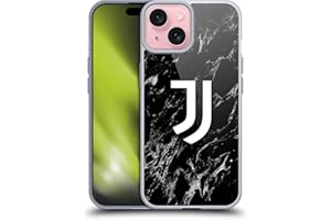 Head Case Designs Licenza Ufficiale Juventus Football Club Nero Marmoreo Custodia in Gel [Protezione di Grado Militare] Compatibile con Apple iPhone 15 E Compatibile con MagSafe