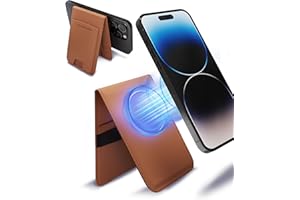 Sunslice Volta - Portefeuille magnétique Compatible avec Magsafe – Porte carte homme avec Support Réglable en similicuir vegan pour iPhone 16/15/14/13/12 Pro Max/Plus et tous modèles smartphones, Brun
