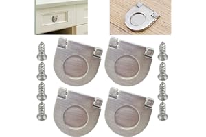 CTRICALVER 4 Stück unsichtbare Griffe|35mm Knöpfe Küche Schrank Schrank Schublade Türgriffe |ziehen Griff mit Schrauben| Horizontale Küchenschrank Hardware Schubladengriff（Silber）