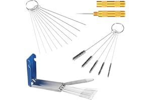 HonGien Carburetor Cleaning Kit Multi-size Remove Cleaner For Carburetor Carbon Dirt Jet 13 Cleaning Wires Set 10 Cleaning Needles 5 Nylon Brushes 1 Sharp Pick