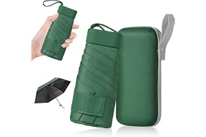 AKONE Paraply med fodral, fickparaply ultralätt, mini UV parasoll, mångsidigt paraply sol eller regnigt, stormsäkert paraply