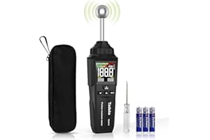 TADETO Medidor de humedad, Medición no Destructiva con LCD de Color Y alarma Acústica, Para Todos los Materiales de Construcción, Paredes, Madera, Mampostería, 20-40 mm de Profundidad de Análisis（Negro）