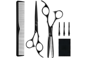 RIENAN Nożyczki fryzjerskie, profesjonalny zestaw do strzyżenia włosów ze stali nierdzewnej, do salonu fryzjerskiego, zestaw nożyczek fryzjerskich, nożyczki do strzyżenia włosów, zestaw dla kobiet, mężczyzn,