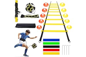 HONMOK 21pcs Accesorios de Entrenamiento de fútbol para Niños Equipo de Escalera de Velocidad y Agilidad Set de Entrenamiento de Fútbol Ajustable Coordinación Conos Entrenador de Patadas fútbol regalo