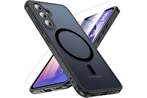 OWKEY Magnetisch Hülle für Samsung Galaxy A54 5G,Durchscheinend Matt Schutzhülle für MagSafe mit Schutz Glas,Dünn Anti-Fingerabdruck Schutzhülle für Samsung A54 5G(Schwarz)