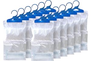 STERUN 12 Wardrobe Dehumidifier Hanging Bags With Leak Proof Storage Bag & Hanging Hook Ideal To Stop Mould, Mildew & Condensation For Wardrobe | Hanging Dehumidifier Bags | Damp Remover