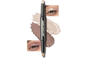 Anglicolor Fard A Paupiere Stick Double Face,Fard A Paupiere Creme Longue Durée, Facile À Utiliser,Les Yeux Étincelant,Lmperméable,Altamente Pigmentato,Garantie Sans Souci (01 Pearl/Putty)