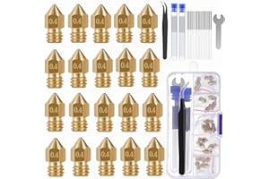 XINKYD 20 boquillas de latón para impresora 3D Ender 3 V2 /Ender 3/Ender 3 Pro/Ender 3 Max/Ender 3 Max/Ender 3 S1/Ender 3 Neo/Ender 5 Pro/Ender 5/Ender 5/Ender 5/Ender 5/CR 10 Series/ Plus/CR 10