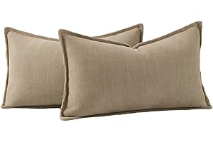 Madizz Juego de 2 Suave Felpilla Chenilla Texturizado Decorativo Funda de cojíns Lujo Estilo Fundas de Almohada para el sofá Dormitorio Gris Pardo Claro Rectangular 30 x 50 cm