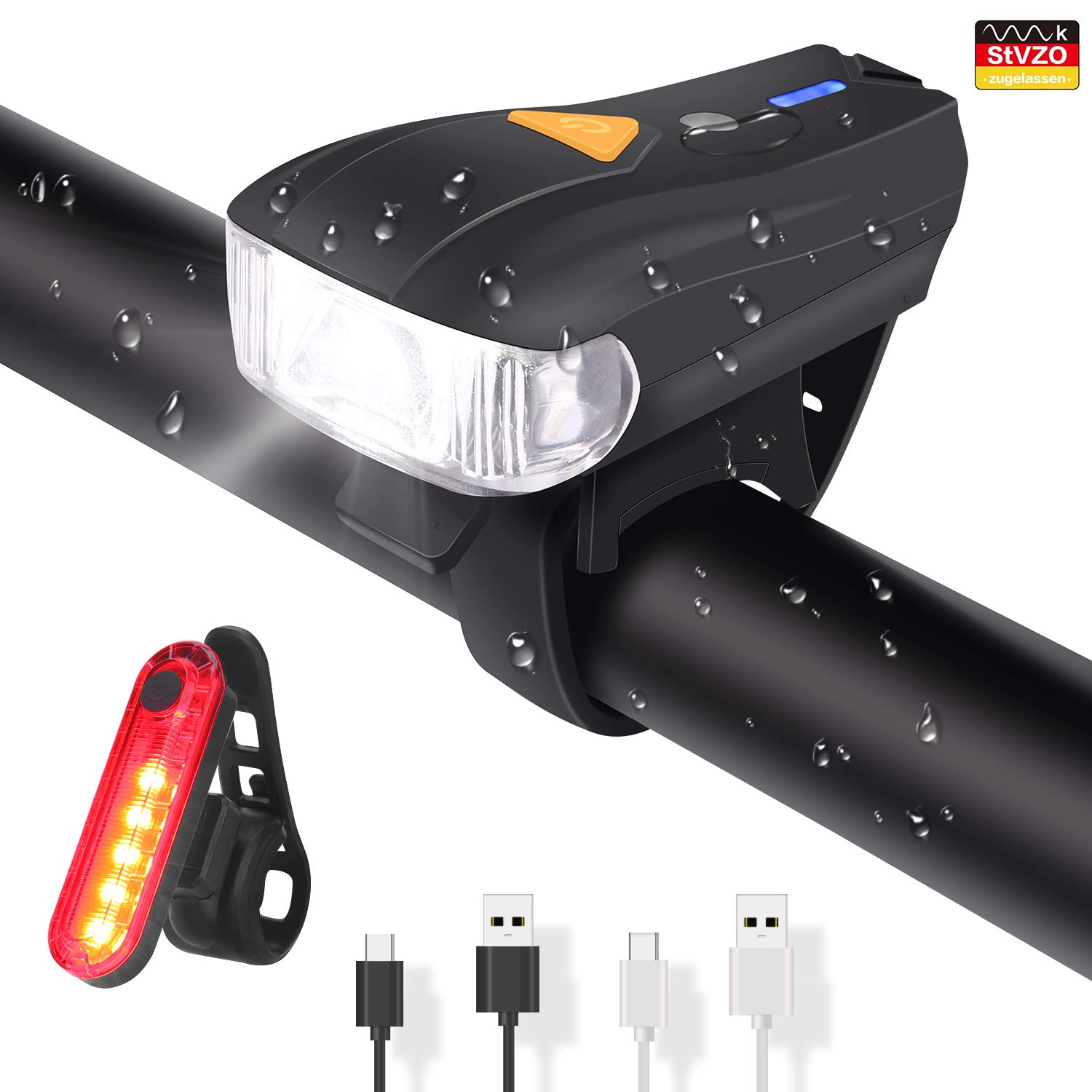 €14.99 ELEHOT Faro Bici Faro Bicicletta LED Anteriore Ricaricabile USB