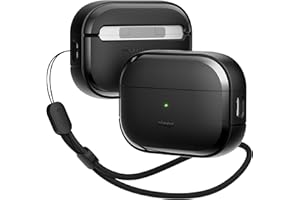 elago Etui EDC kompatybilne z AirPods Pro 2. generacji – kompatybilne z AirPods Pro 2, konstrukcja amortyzująca wstrząsy, trwały materiał TPU, w zestawie pasek, ochrona całej obudowy (czarne)