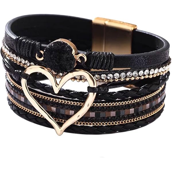6 Stück Geflochtene Lederarmbänder - Vintage Style Für Damen & Herren