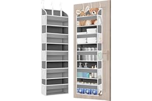 SMTELEGANCE Hängeregal Türregal Zum Einhängen 5-Lagig Hängeaufbewahrung Hängeorganizer Bad Hängeorganizer Geeignet Zum Aufhängen Von Türrahmen Schlafzimmern Kleiderschränken Usw 3 Metallhaken (Dunkelgrau)