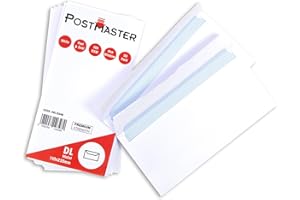 Postmaster Envelopes DL Peel & Seal 100GSM White Paper - 50 Pack
