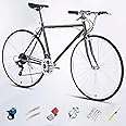 700C Racing Bike for Men Women, High Carbon Steel Frame, Single Speed Bike, Height Adjustable, Lightweight Road Bike, Adult Commuter Bicycle with V-Brake